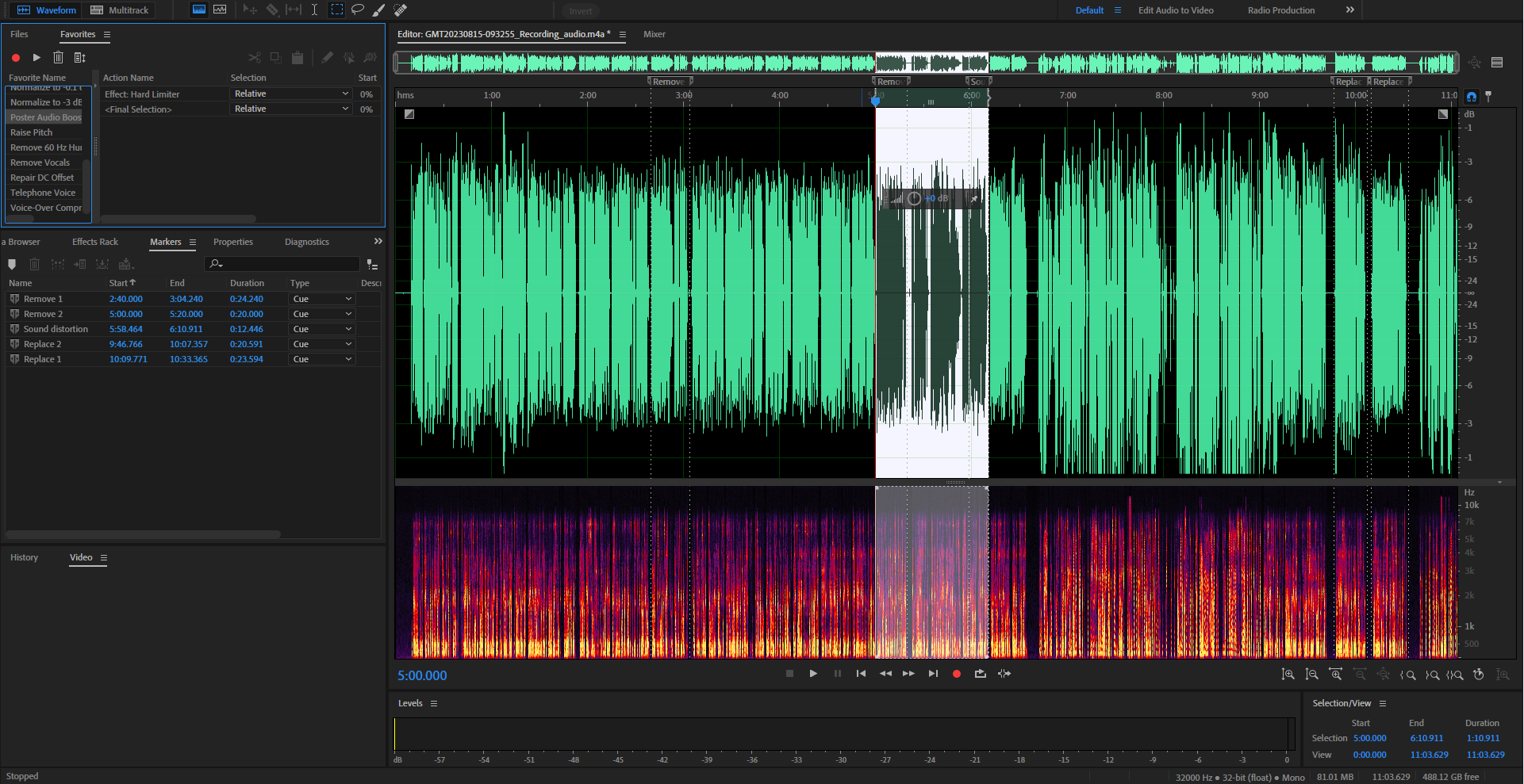 Audio Edits for a Pharmaceutical Client